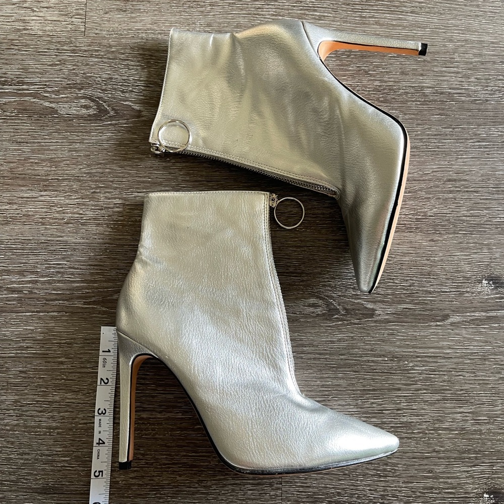 Silver Ankle Boots
